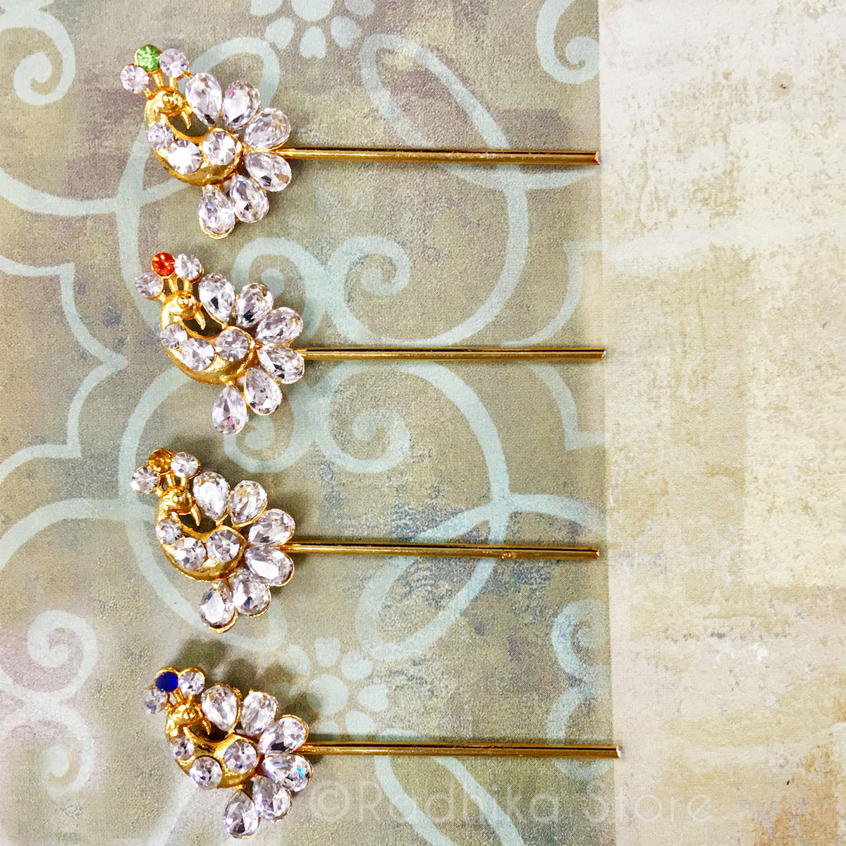 Crystal Teardrop Peacock Flute - 2.2 Inch