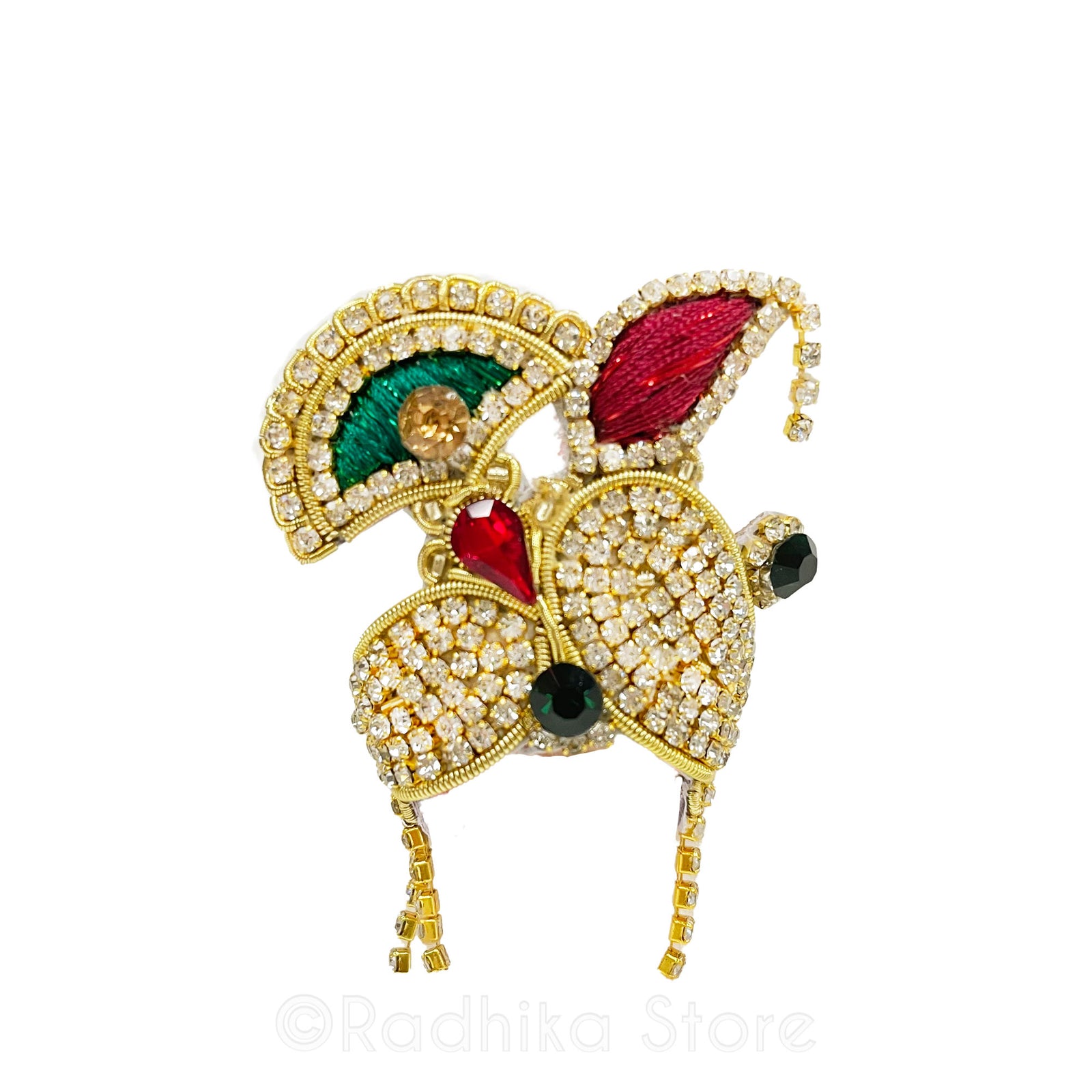 Turban Fan Emerald Ruby - Deity Crown