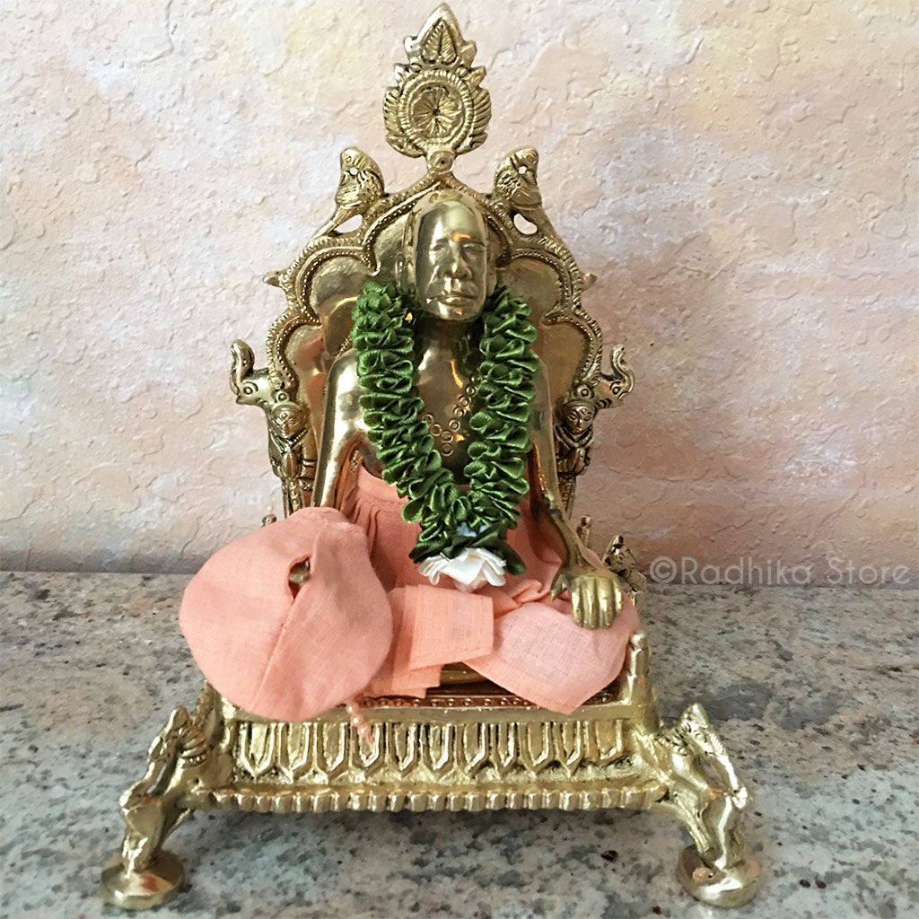 Fancy Brass Vyasasana (Seat)-With Chakra-7 Inch