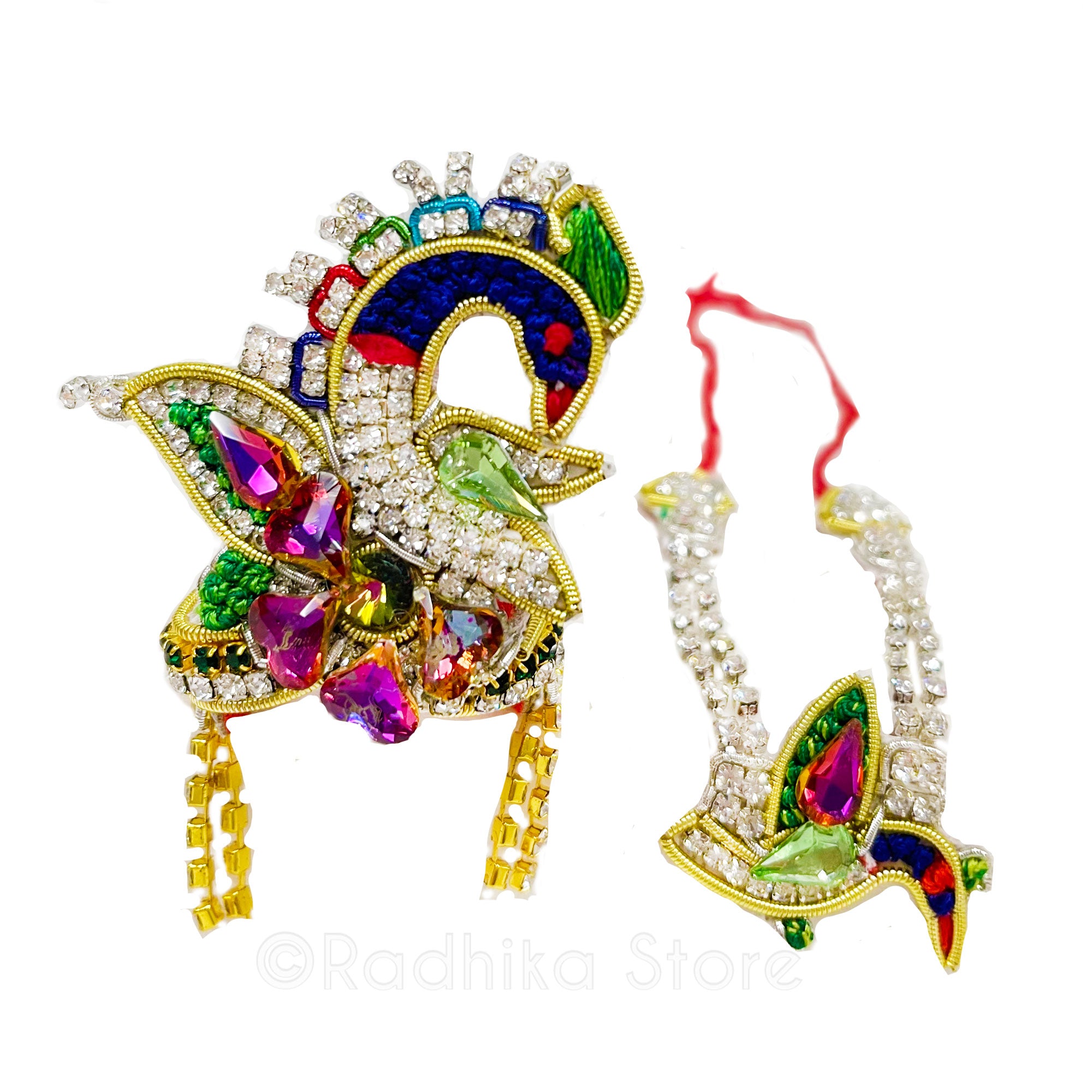 Vamsi Vat Peacock - Deity Crown and Necklace set