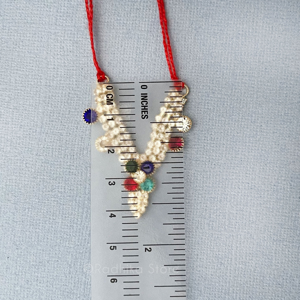 Vrindavan Tilak  Flower- Multi color - Diamond Rhinestone Deity Necklace-Choose Size