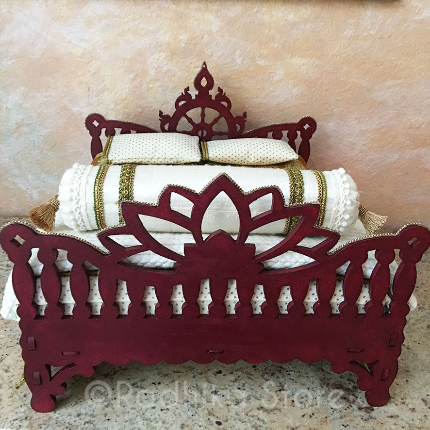Mahagony Chakra Lotus Vrindavan Bed - 14 1/2&quot; Inch