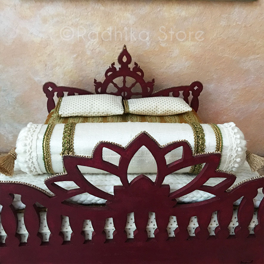 Mahagony Chakra Lotus Vrindavan Bed - 14 1/2&quot; Inch