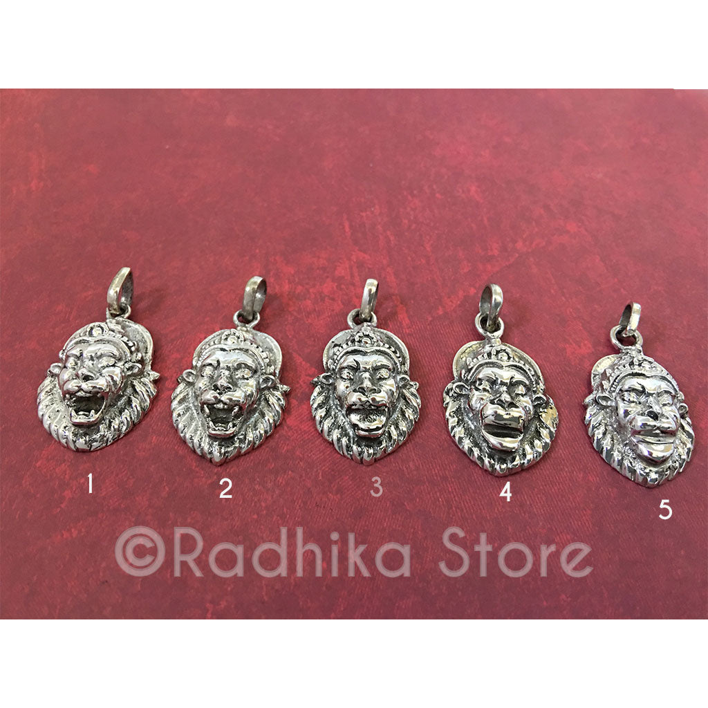 Silver Lord Narasimhadeva Pendant - Protection Mood Medium