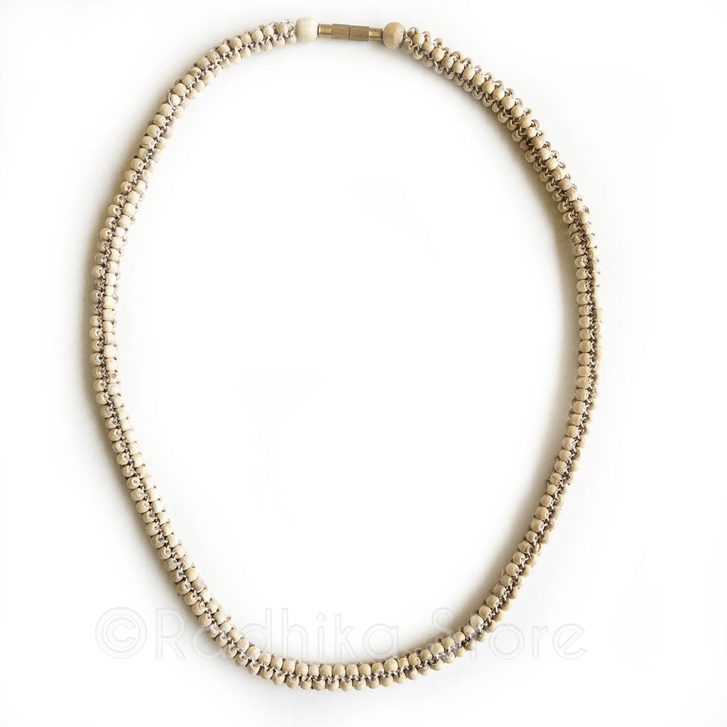 Woven Small Round Tulasi Necklace