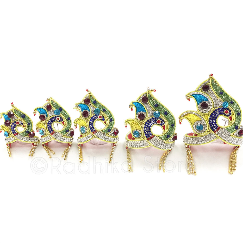 Wild Peacock - Rhinestone Crown and Necklace Set