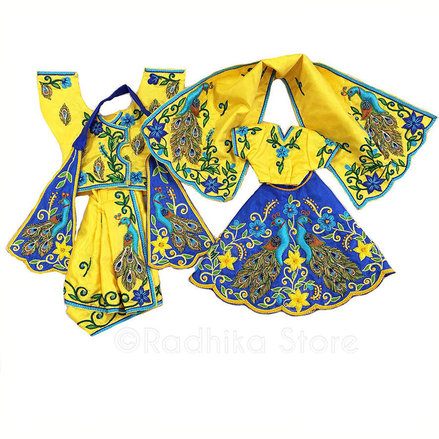 Mayapur Peacocks in Isodhyana - Radha Krishna Deity Outfit