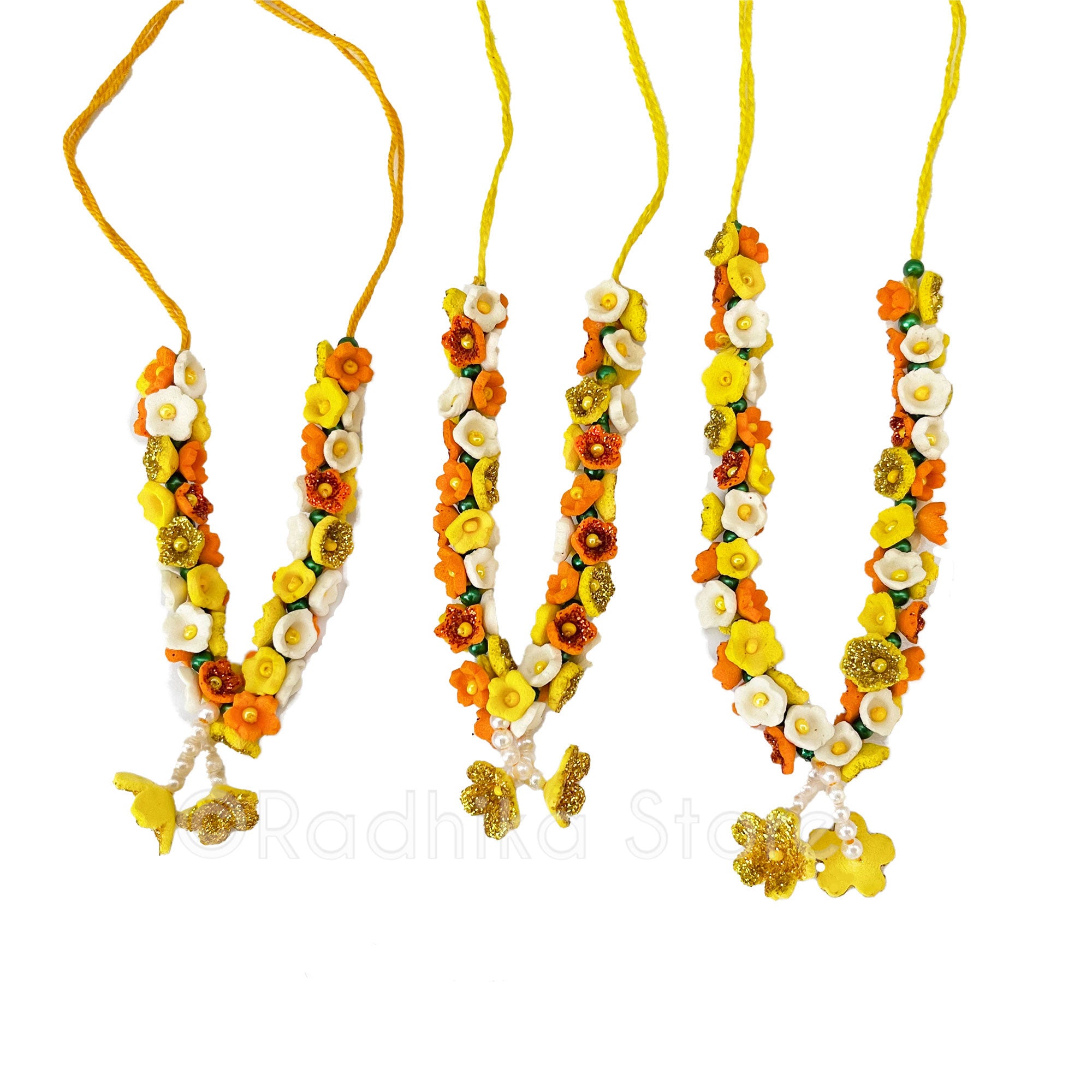 Yellow Orange and Gold - Deity Garland -Flower Jewelry - Choose Size -