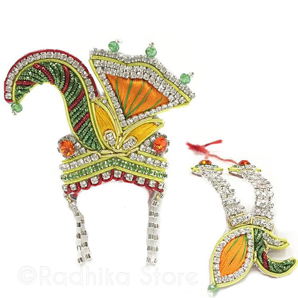 Mayapur Flower - Rhinestone Crown and Necklace Set