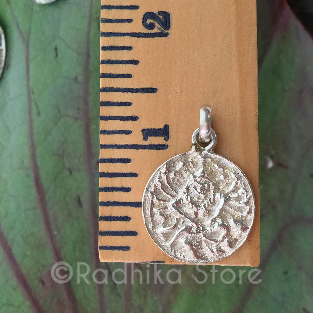 Ahobilam Narasimhadeva Relic Style -  Silver Pendant- 2 Sizes