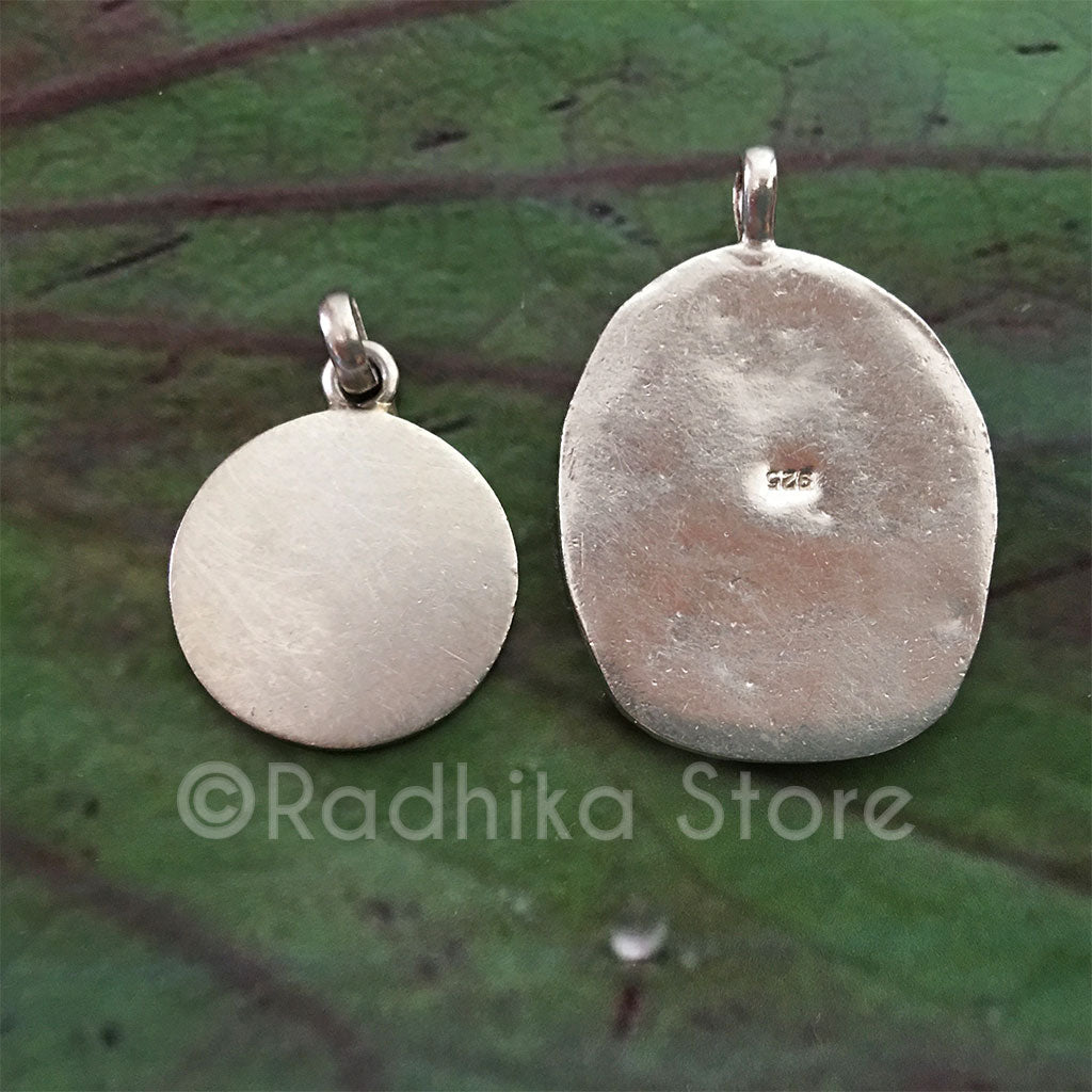 Ahobilam Narasimhadeva Relic Style -  Silver Pendant- 2 Sizes