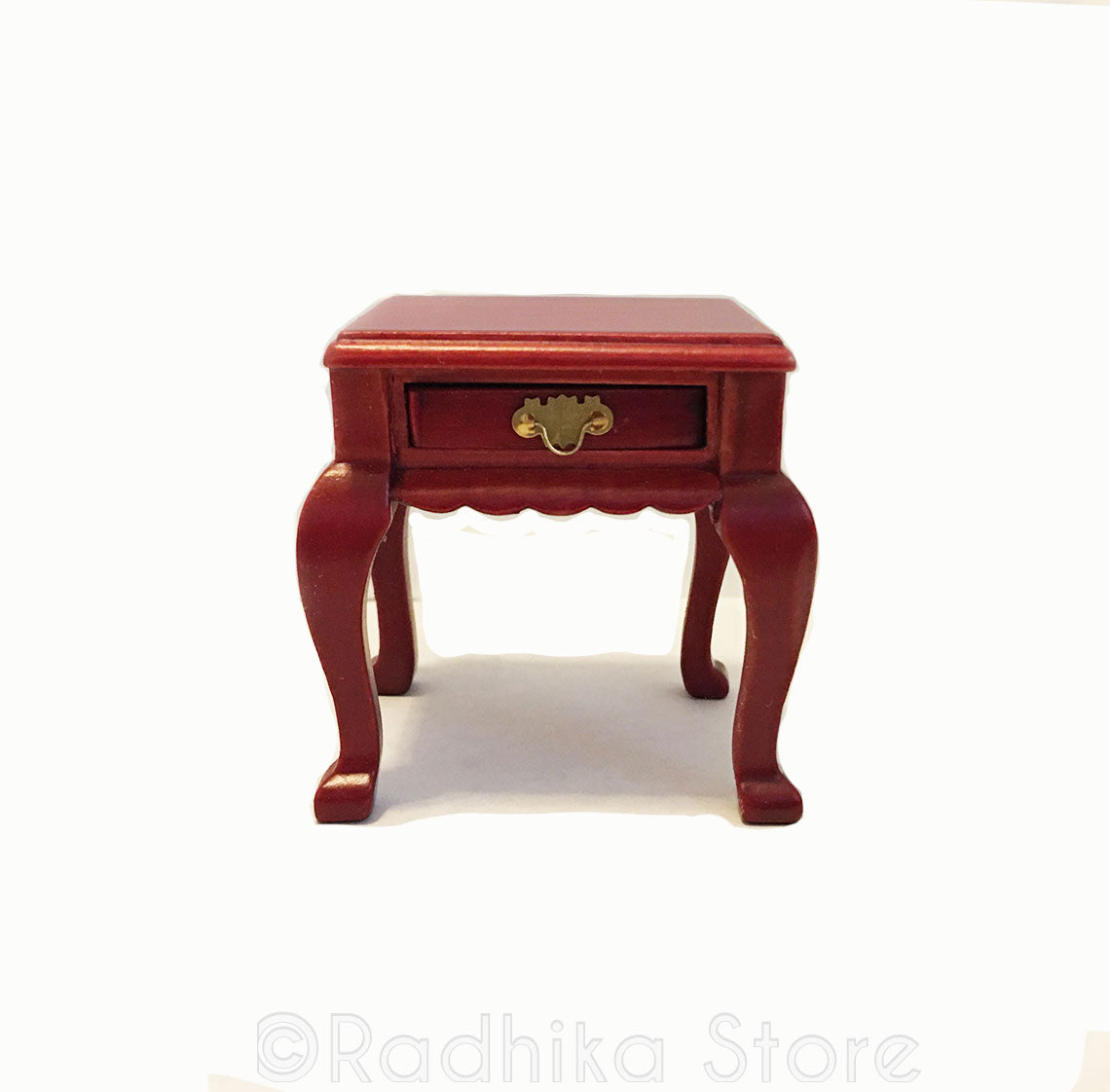 Fancy Chawki (Offering Table) or End Table With Drawer- Cherry Finish