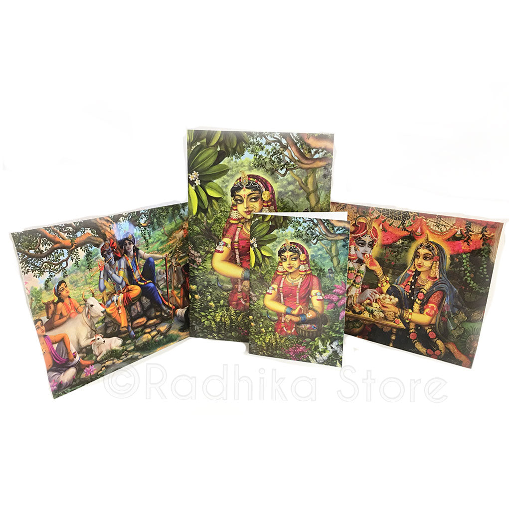 10 Krishna Greeting Cards Set