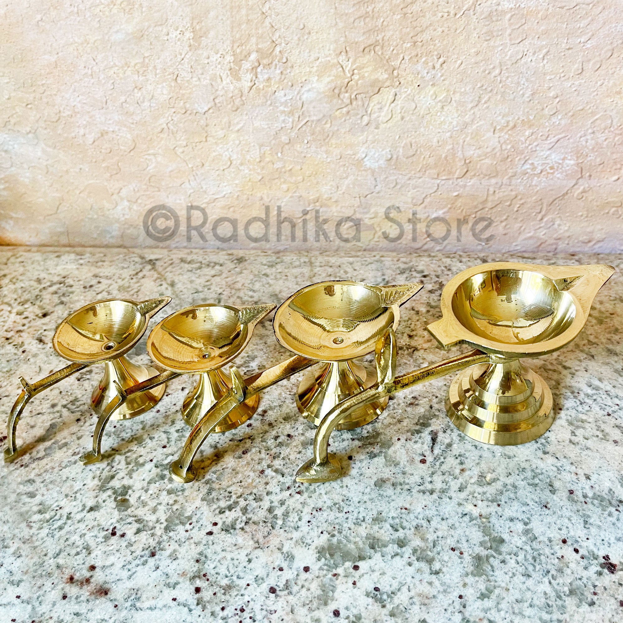 Brass - Arati Ghee Lamp - Choose Size