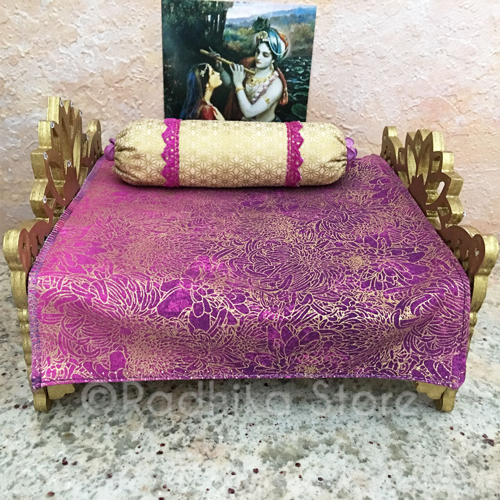 Golden Vrindavan Lotus Bed - 8&quot; Inch