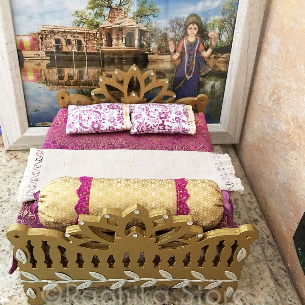 Golden Vrindavan Lotus Bed - 8&quot; Inch