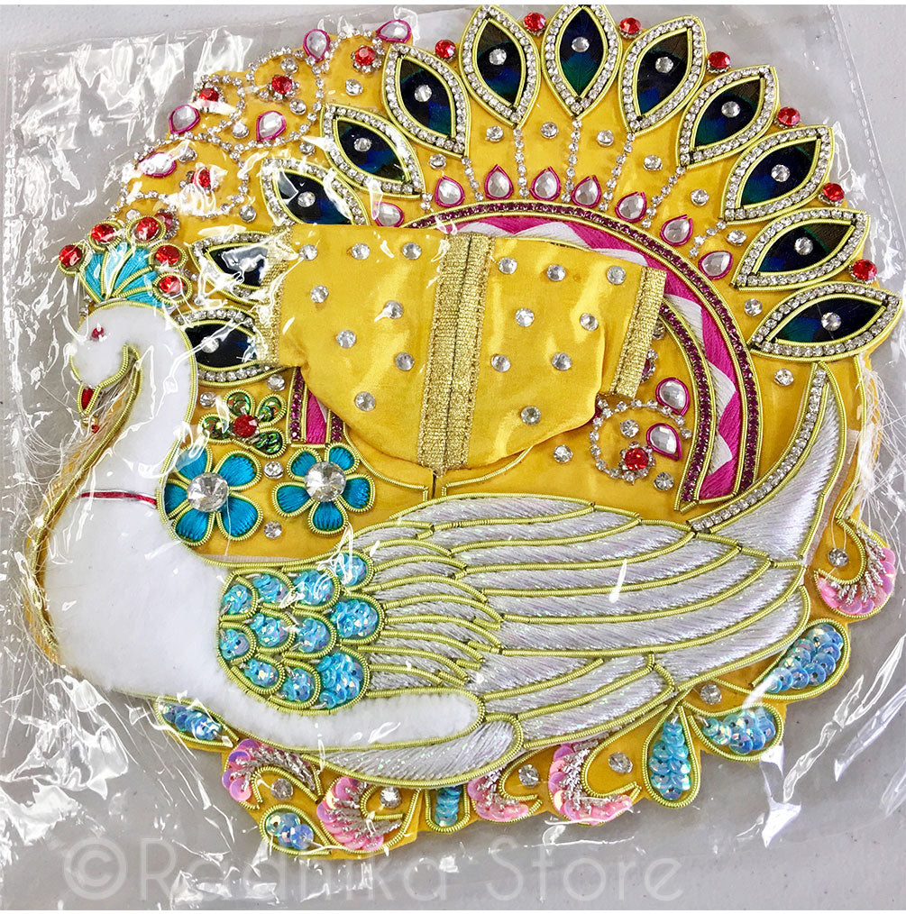 Swan Boat Festival With Peacock Plumes- Laddu Gopal Outfit 0