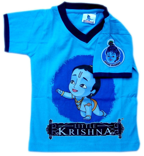 Crawling Krishna Circle T-shirt, Royal Blue