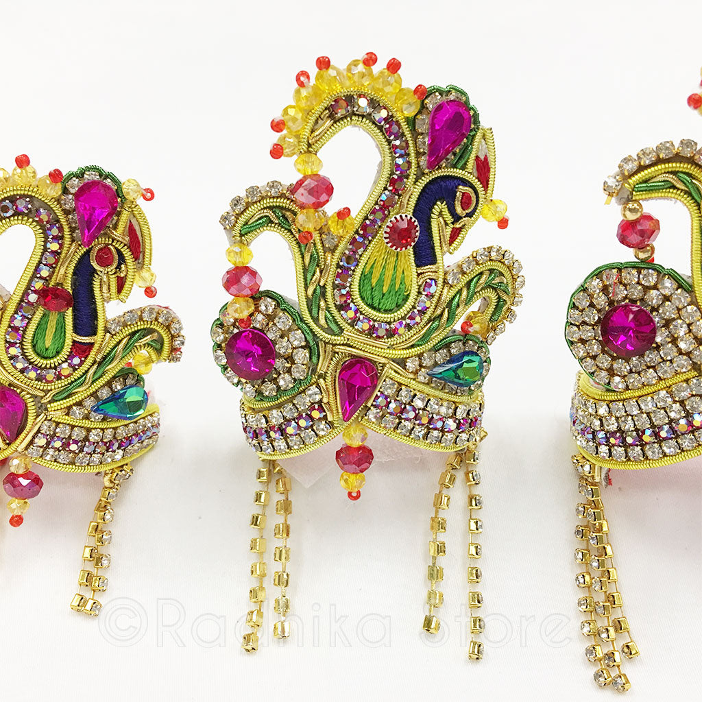 OMy  Beautiful Peacock - Rhinestone Crown and Necklace Set