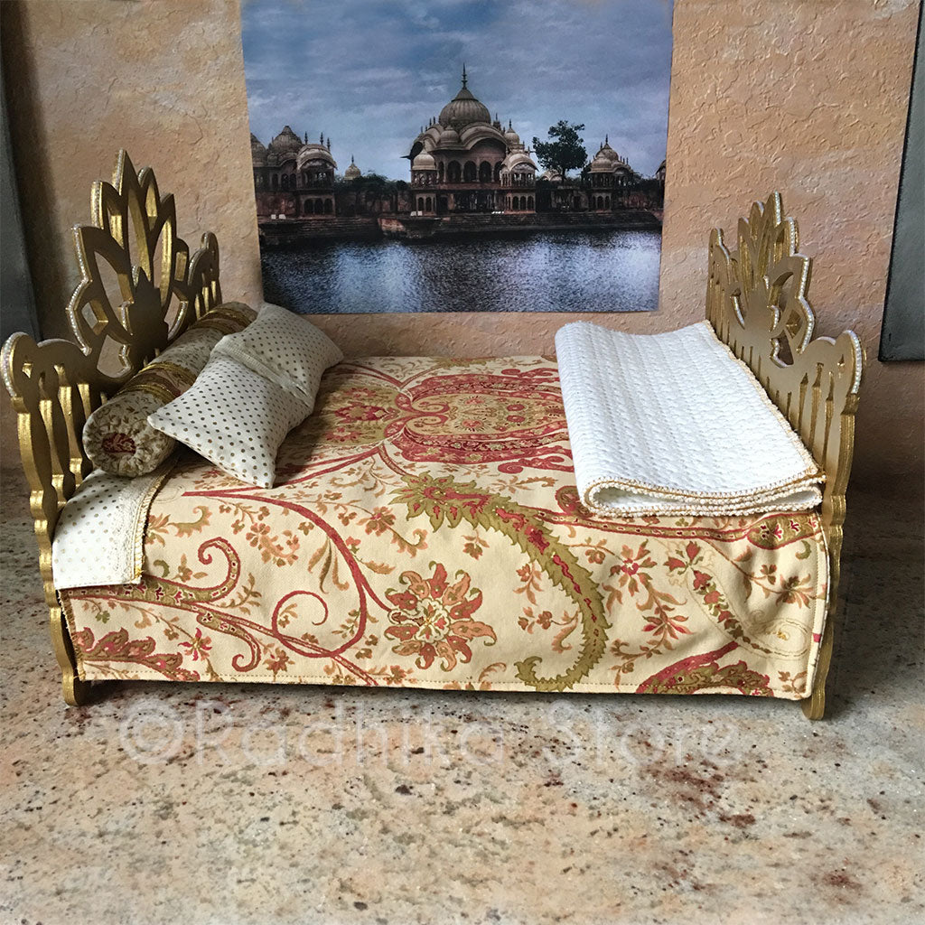 Vrindavan Opulence - Gold Lotus Bed - 14 1/2" Inch