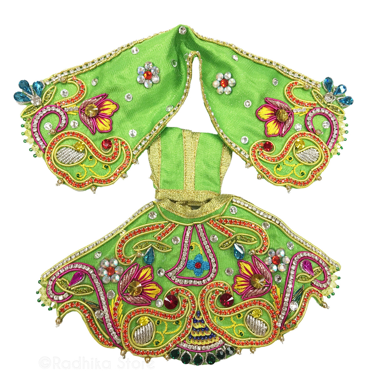 Raman Reti Vrindavan - Spring Green - Radha Krishna Deity Outfit