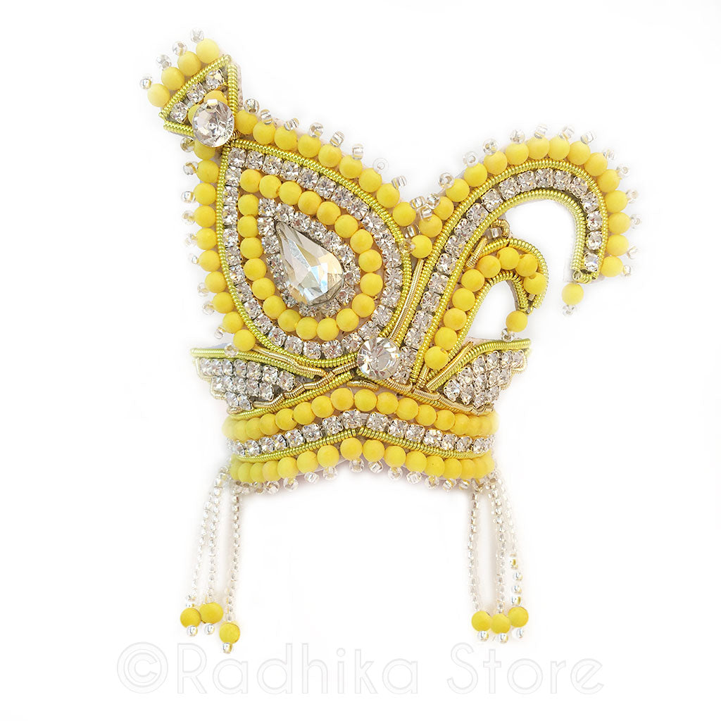 Yellow Vrindavan Swan - Rhinestone Crown