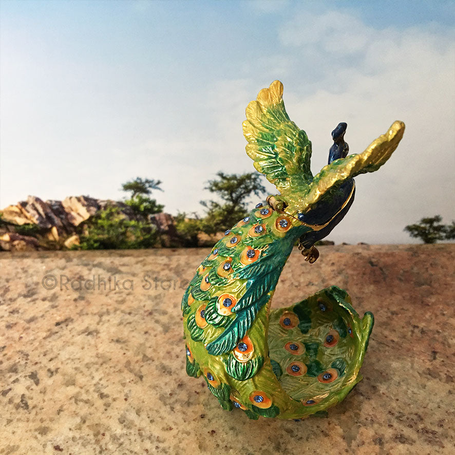 Flying Jeweled Govardhana Peacock - With Hidden Treasure
