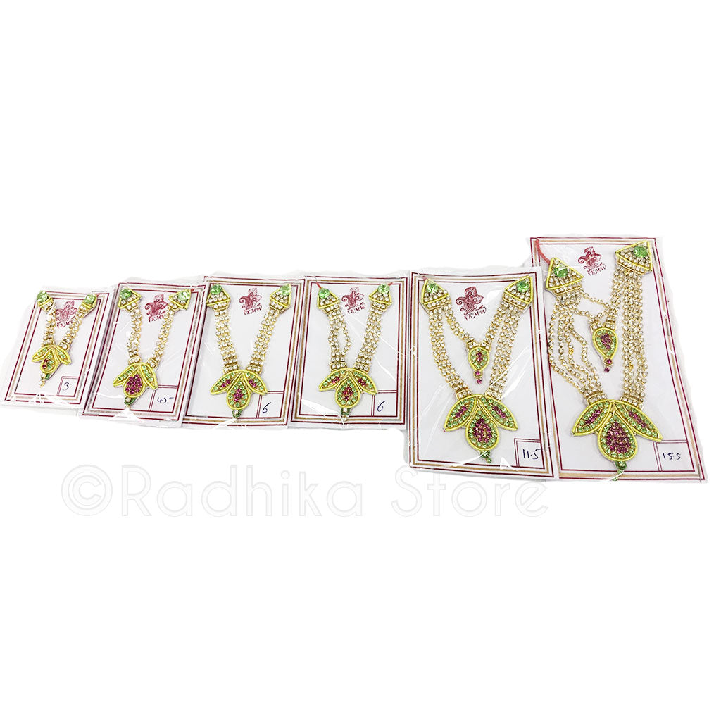 Vrindavan Magesty - Rhinestone Crown and Necklace Set