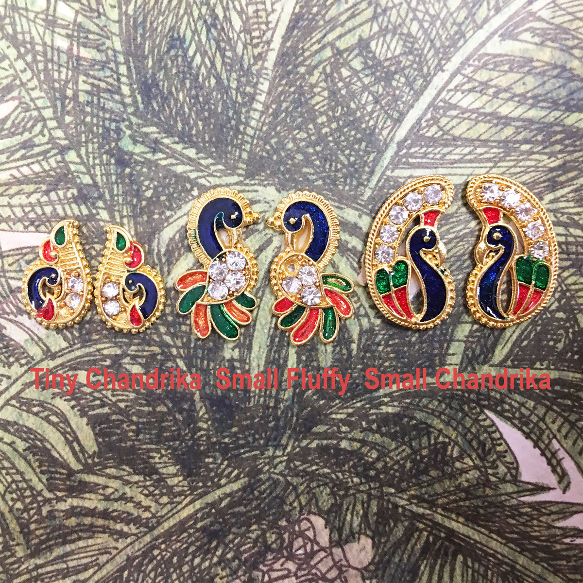 Peacock Chandrika Deity Earrings or For Crowns and Turbans