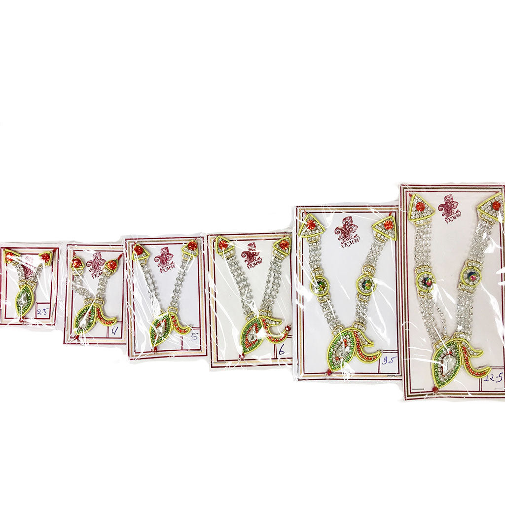 Mayapur Peacock Fan - Rhinestone Crown and Necklace Set