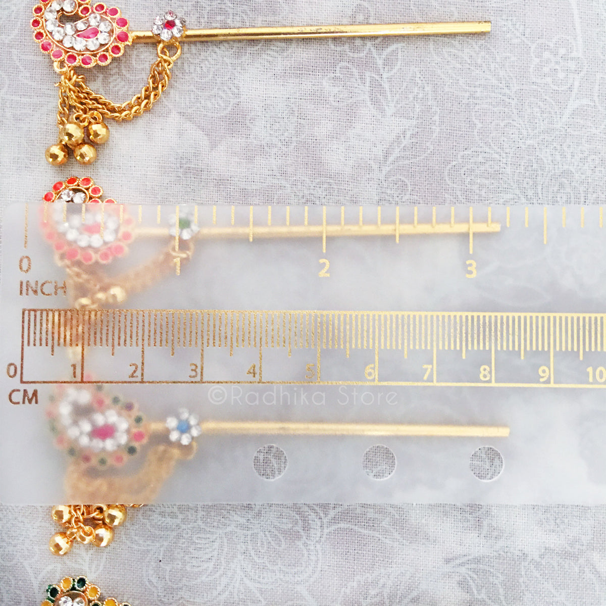 Paisley Dot With Bells - Choose Color - Series B- Size 3 Inch