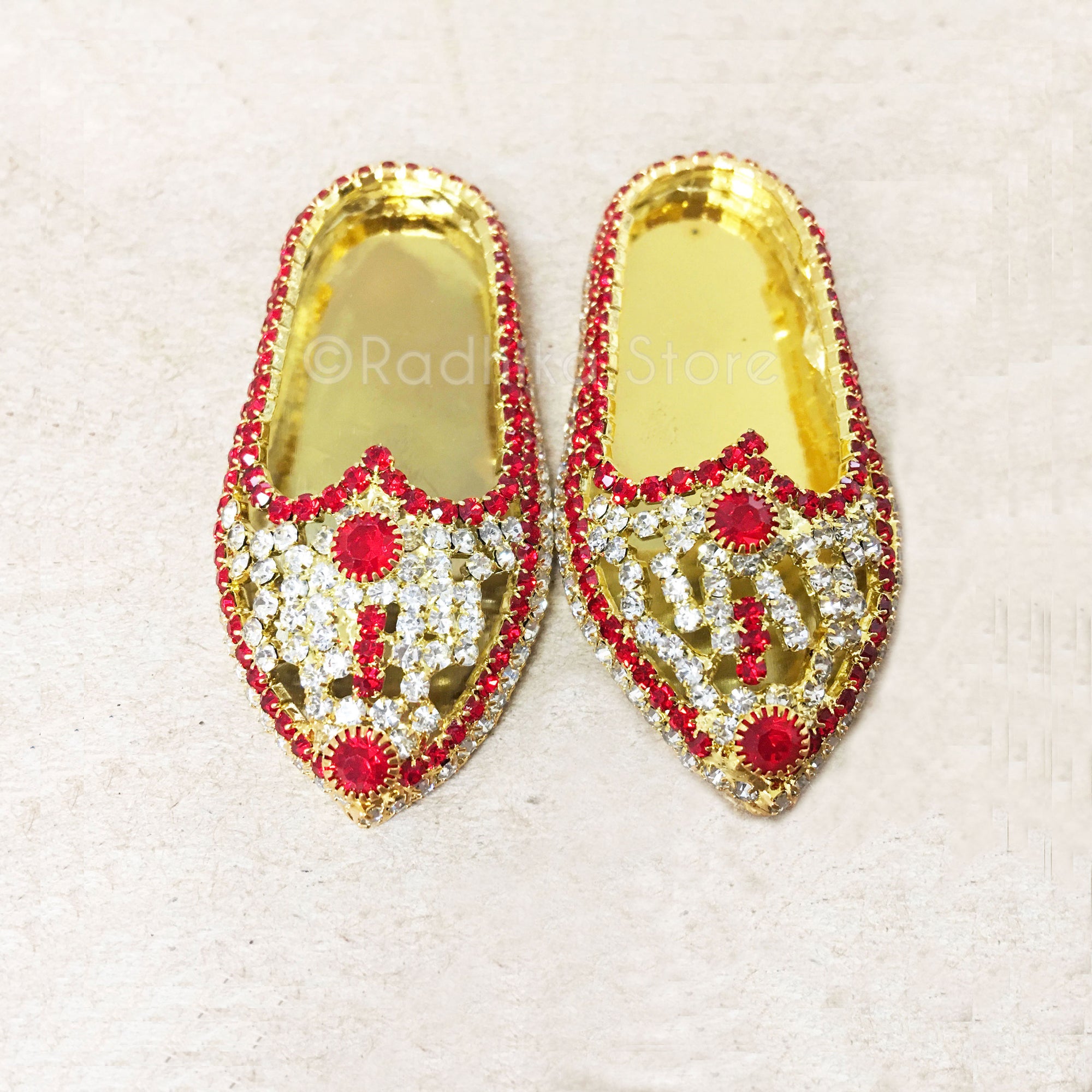 Ruby Red and  Diamond Rhinestone - Deity Shoes - Large Sizes