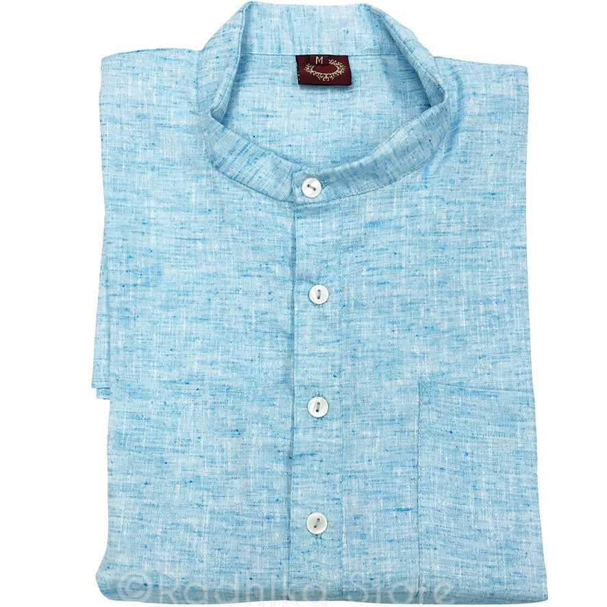 Sky Blue Jute Kurtas - S,m,l,xl,xxl,3xl