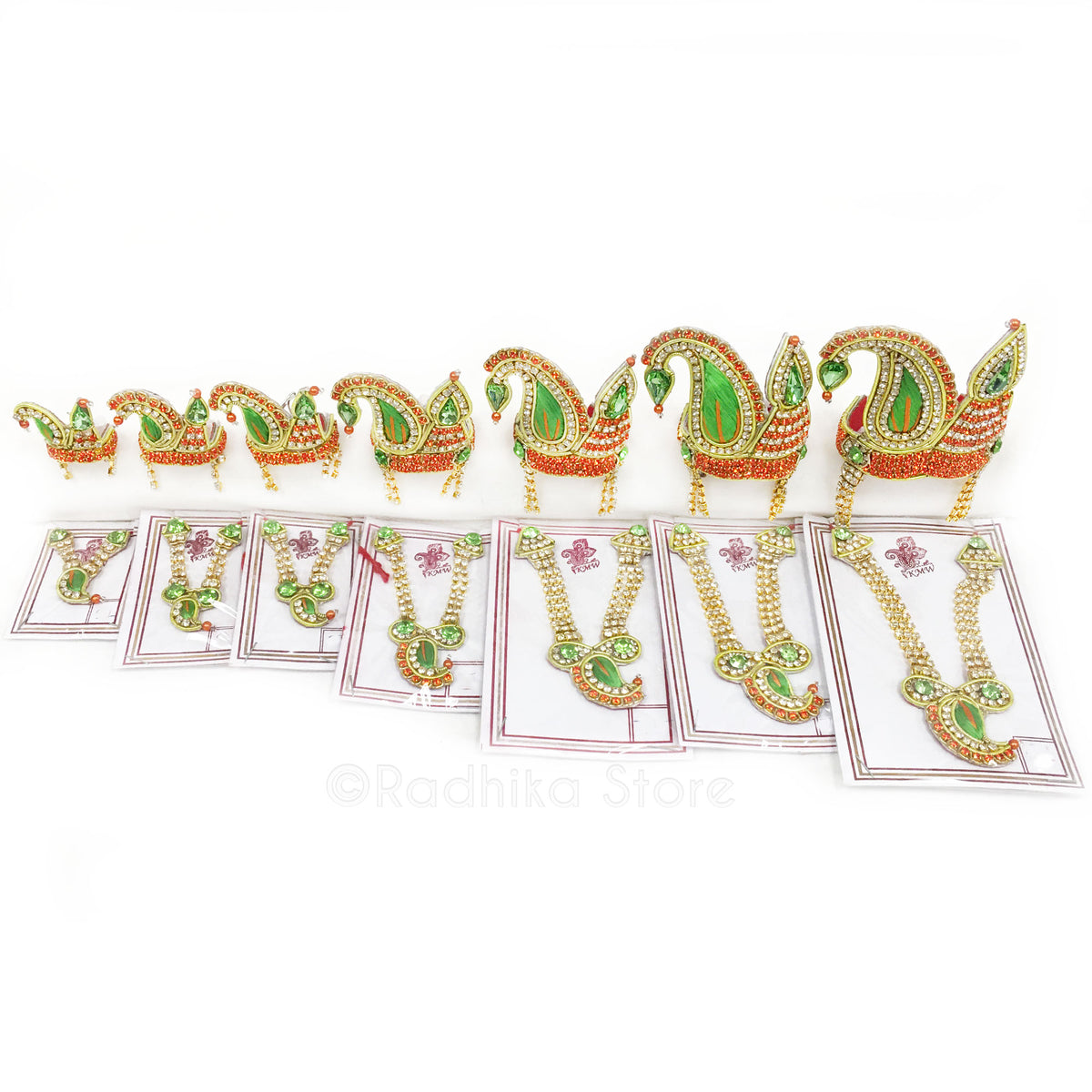 Vrindavan Temple - Deity Crown and Necklace Set