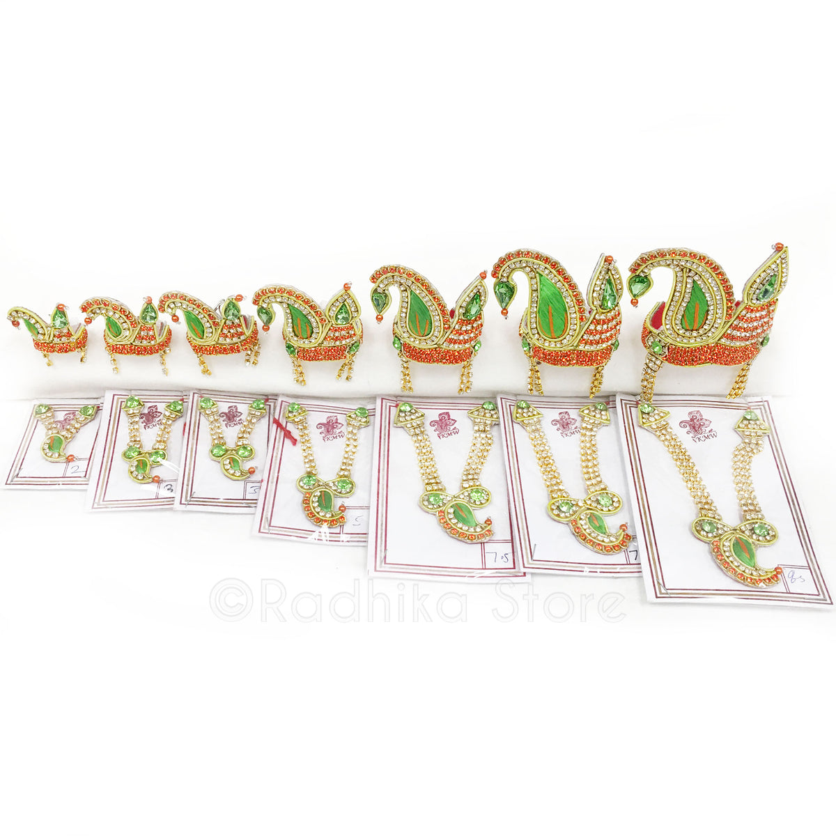 Vrindavan Temple - Deity Crown and Necklace Set