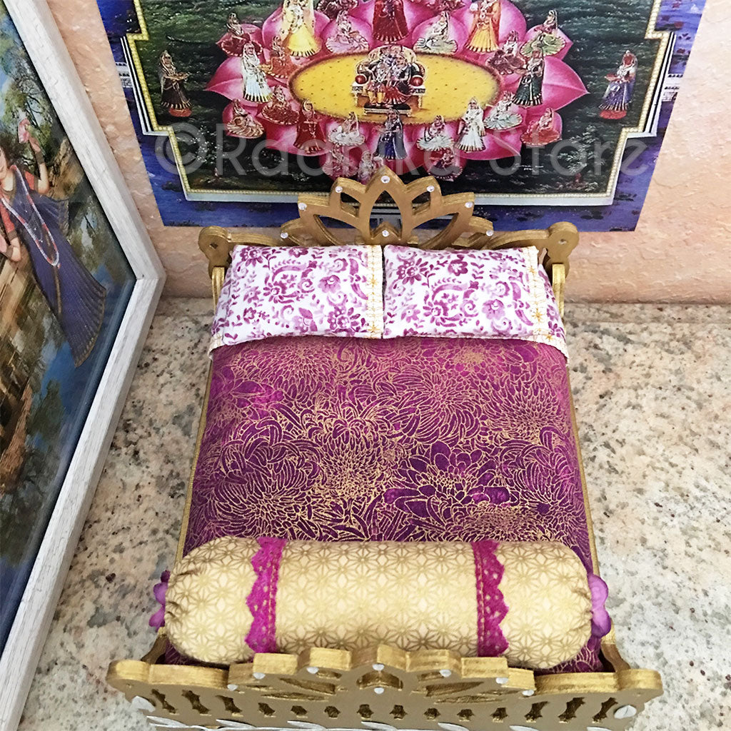 Golden Vrindavan Lotus Bed - 8&quot; Inch