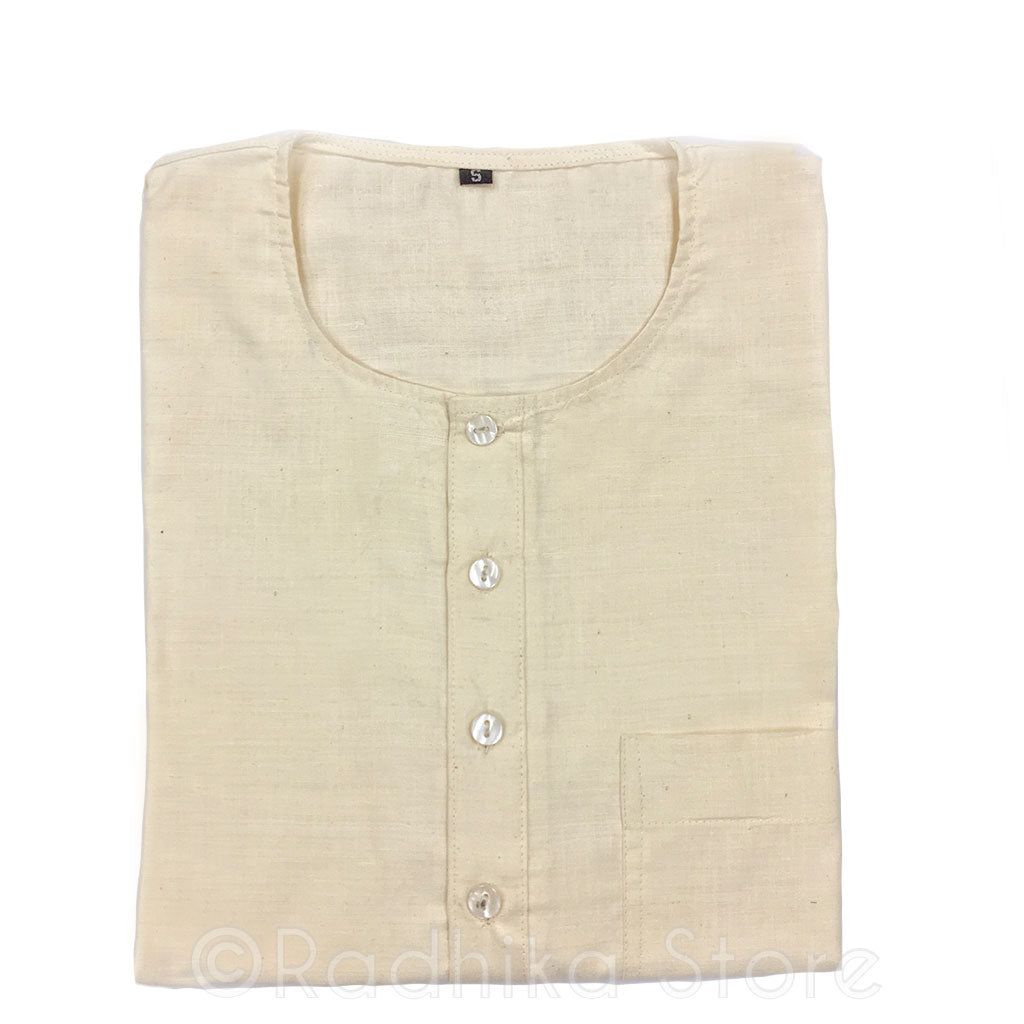 Raw Silk Off White Kurtas - S,m,l,xl,