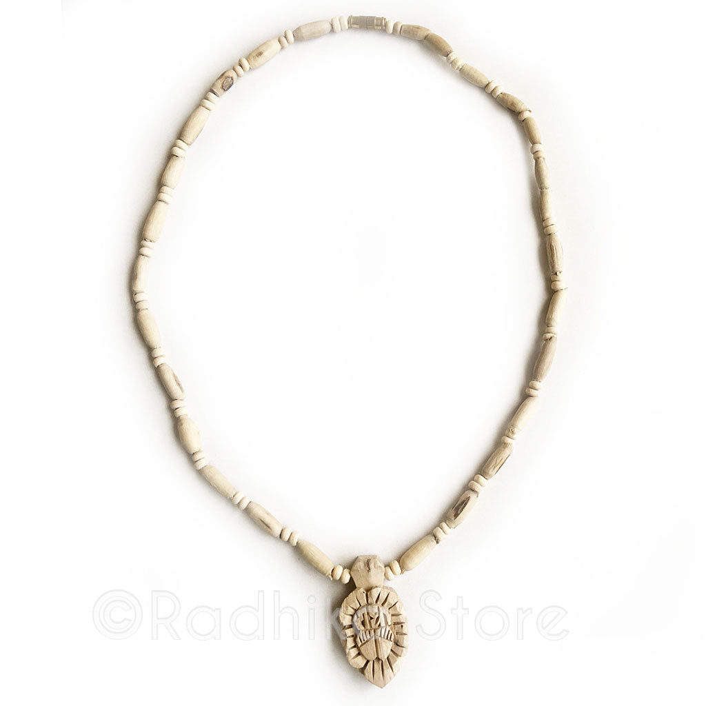 Radha Lotus Feet Small Pendant -Tulsi Necklace