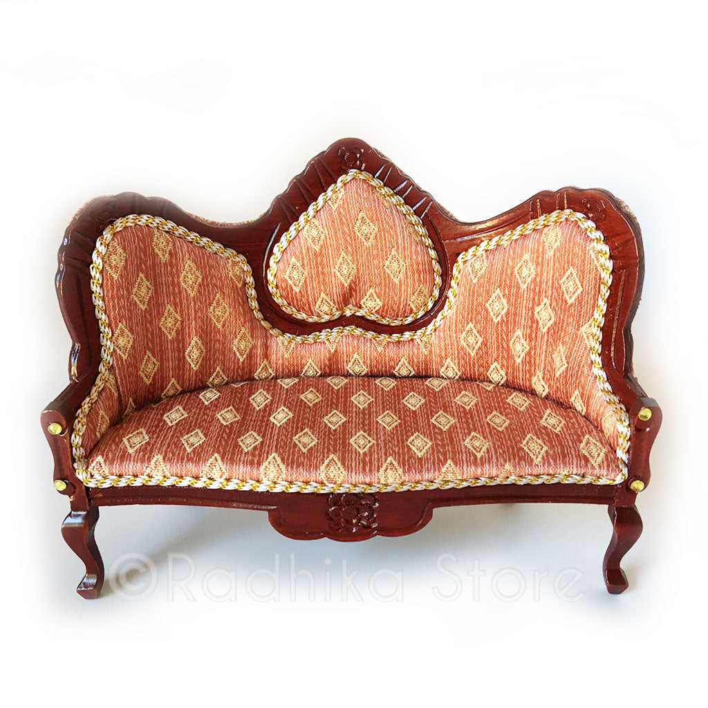 Divine Couple Mahagony Throne- Saffron